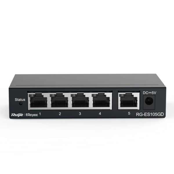 Reyee unmanaged switch 5xgb rj45 steel case